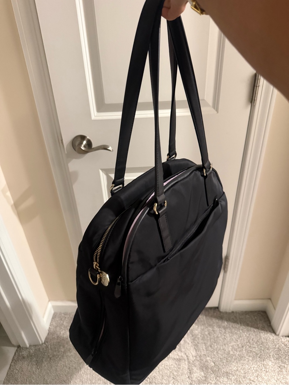 Lo & Sons OG2 Women's Black Tote Bag with Gold Hardware